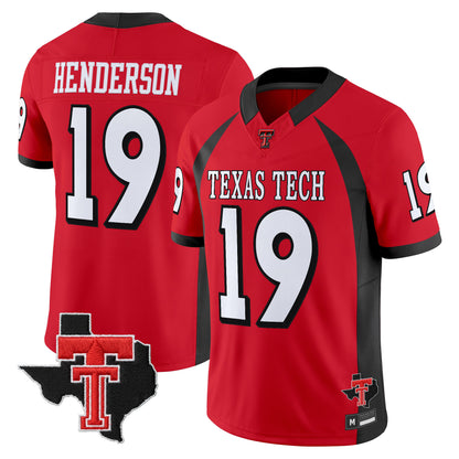Men's Texas Tech Red Raiders Throwback Vapor Limited Jersey - Texas Patch - All Stitched