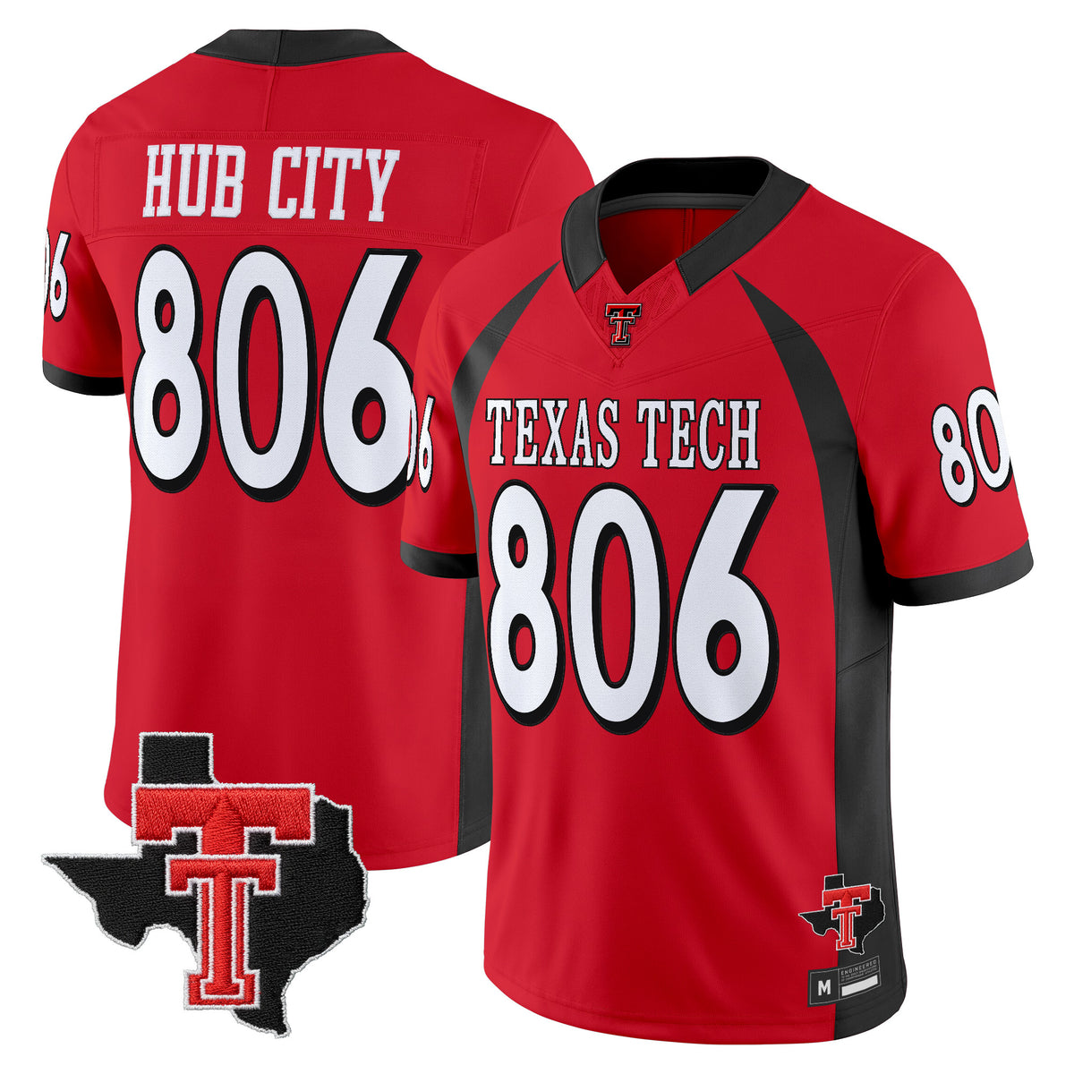 Men's Texas Tech Red Raiders Throwback Vapor Limited Jersey - Texas Patch - All Stitched