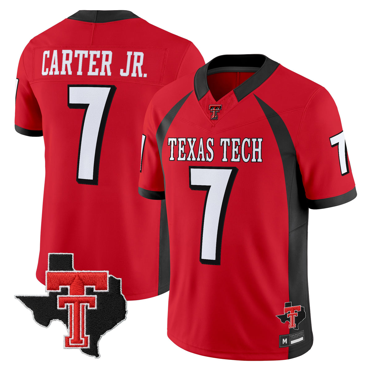 Men's Texas Tech Red Raiders Throwback Vapor Limited Jersey - Texas Patch - All Stitched