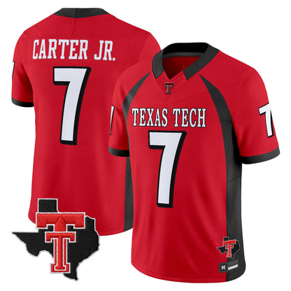 Men's Texas Tech Red Raiders Throwback Vapor Limited Jersey - Texas Patch - All Stitched