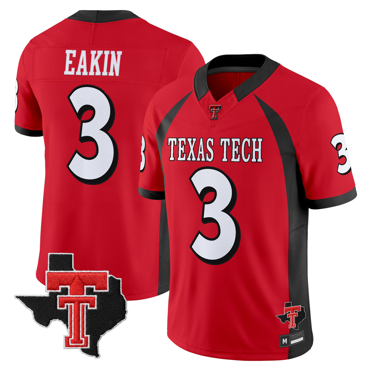 Men's Texas Tech Red Raiders Throwback Vapor Limited Jersey - Texas Patch - All Stitched