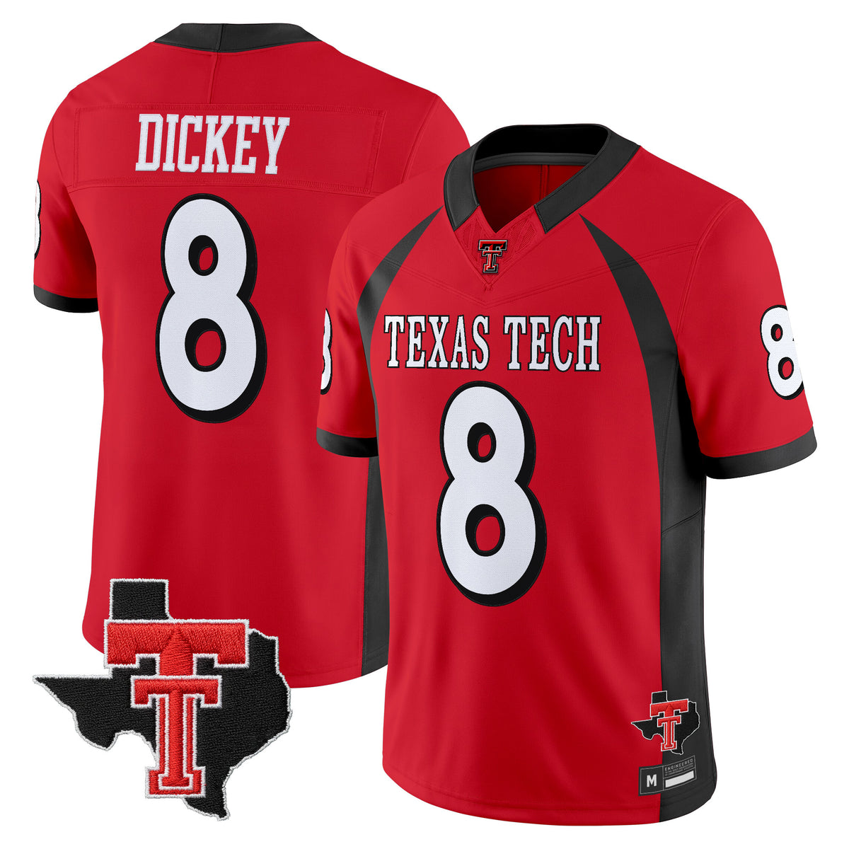 Men's Texas Tech Red Raiders Throwback Vapor Limited Jersey - Texas Patch - All Stitched