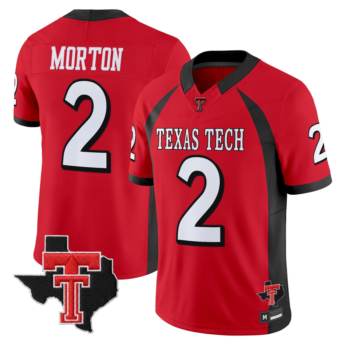 Men's Texas Tech Red Raiders Throwback Vapor Limited Jersey - Texas Patch - All Stitched