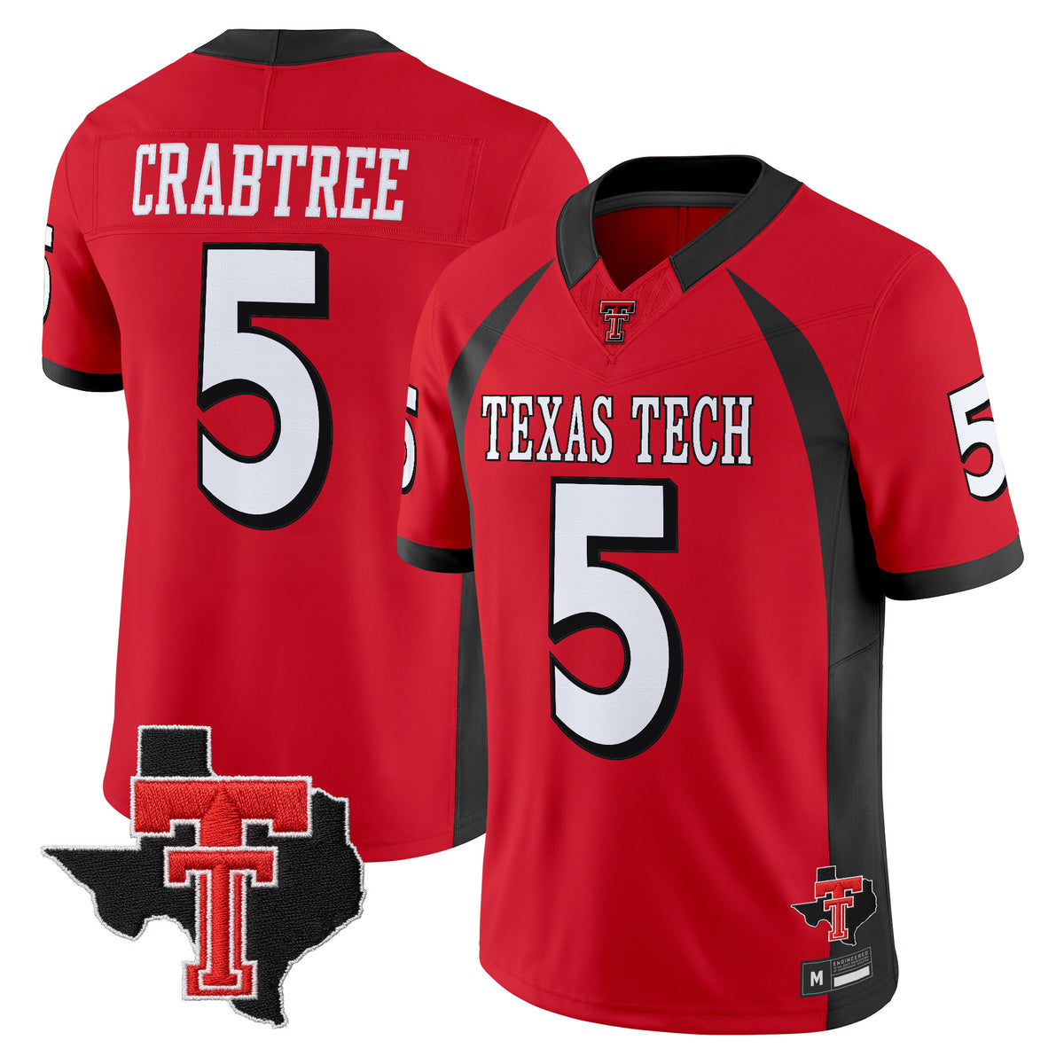 Men's Texas Tech Red Raiders Throwback Vapor Limited Jersey - Texas Patch - All Stitched