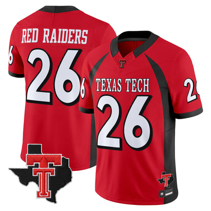 Men's Texas Tech Red Raiders Throwback Vapor Limited Jersey - Texas Patch - All Stitched