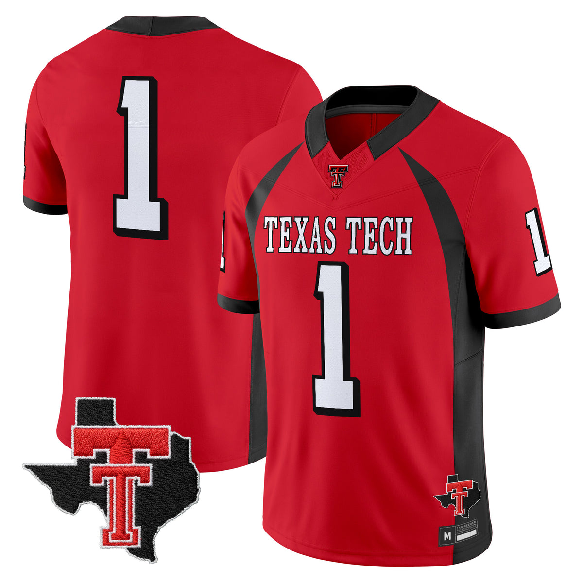 Men's Texas Tech Red Raiders Throwback Vapor Limited Jersey - Texas Patch - All Stitched