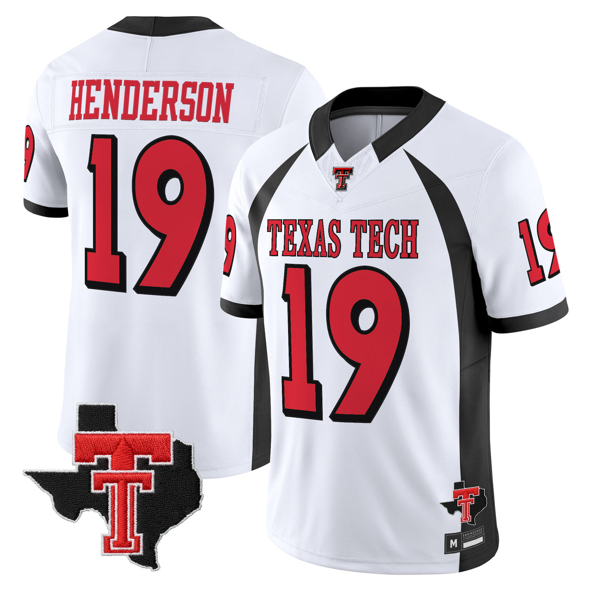 Men's Texas Tech Red Raiders Throwback Vapor Limited Jersey - Texas Patch - All Stitched