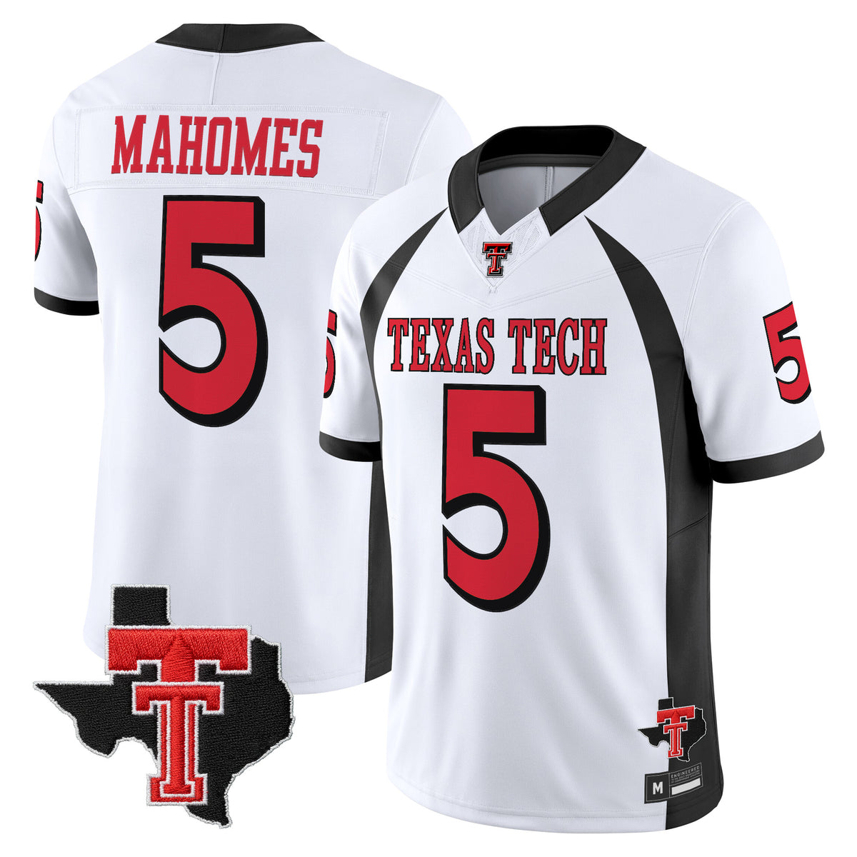 Men's Texas Tech Red Raiders Throwback Vapor Limited Jersey - Texas Patch - All Stitched