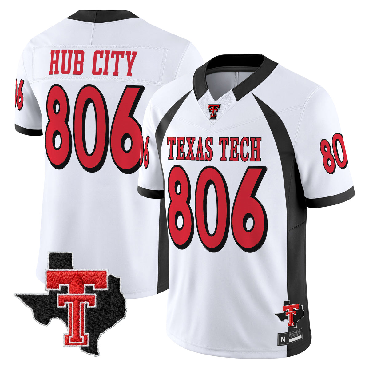 Men's Texas Tech Red Raiders Throwback Vapor Limited Jersey - Texas Patch - All Stitched