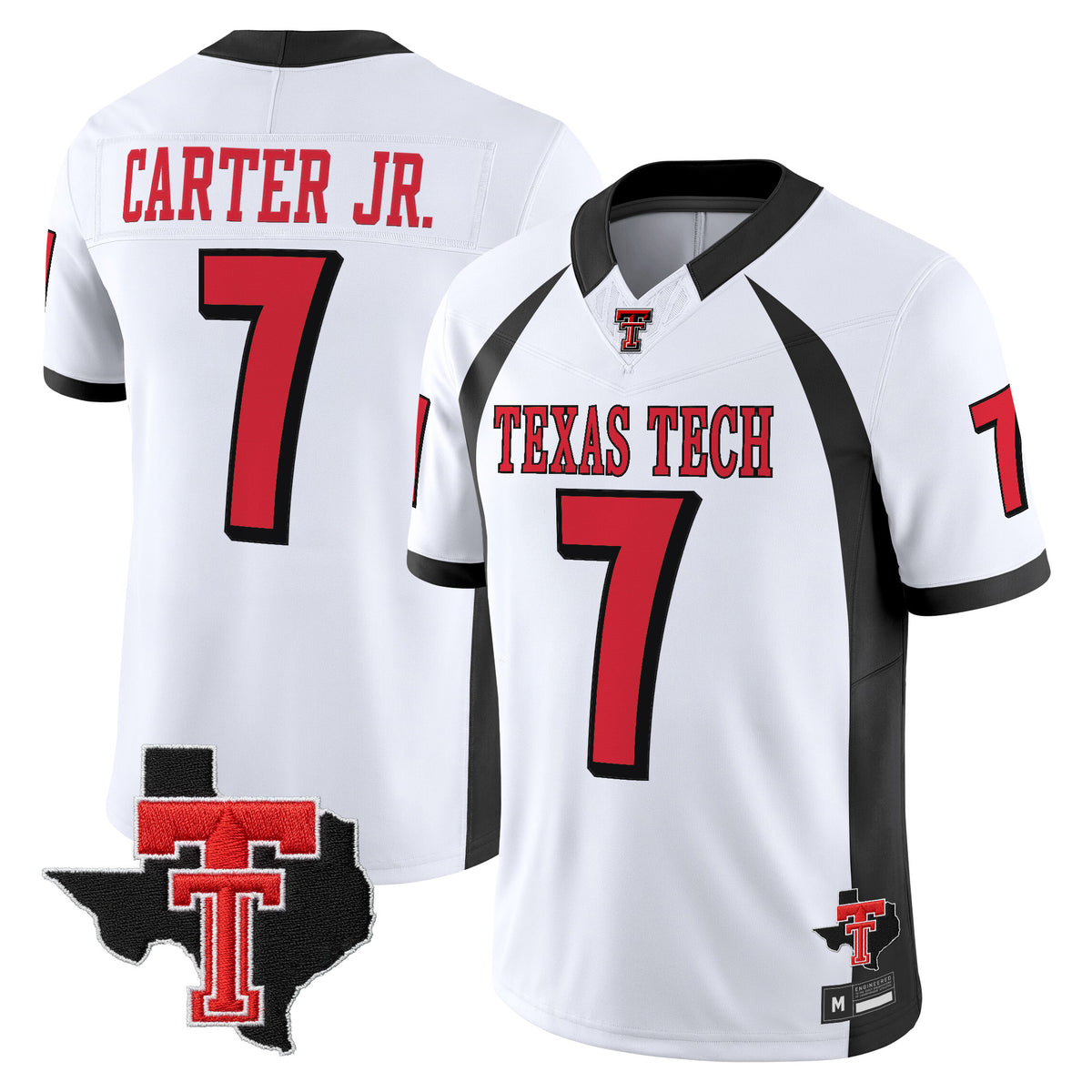 Men's Texas Tech Red Raiders Throwback Vapor Limited Jersey - Texas Patch - All Stitched