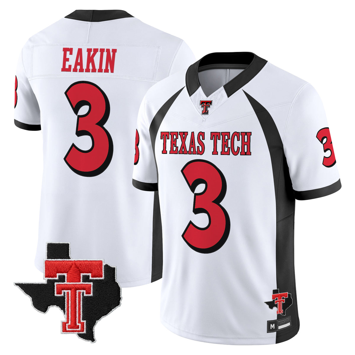 Men's Texas Tech Red Raiders Throwback Vapor Limited Jersey - Texas Patch - All Stitched
