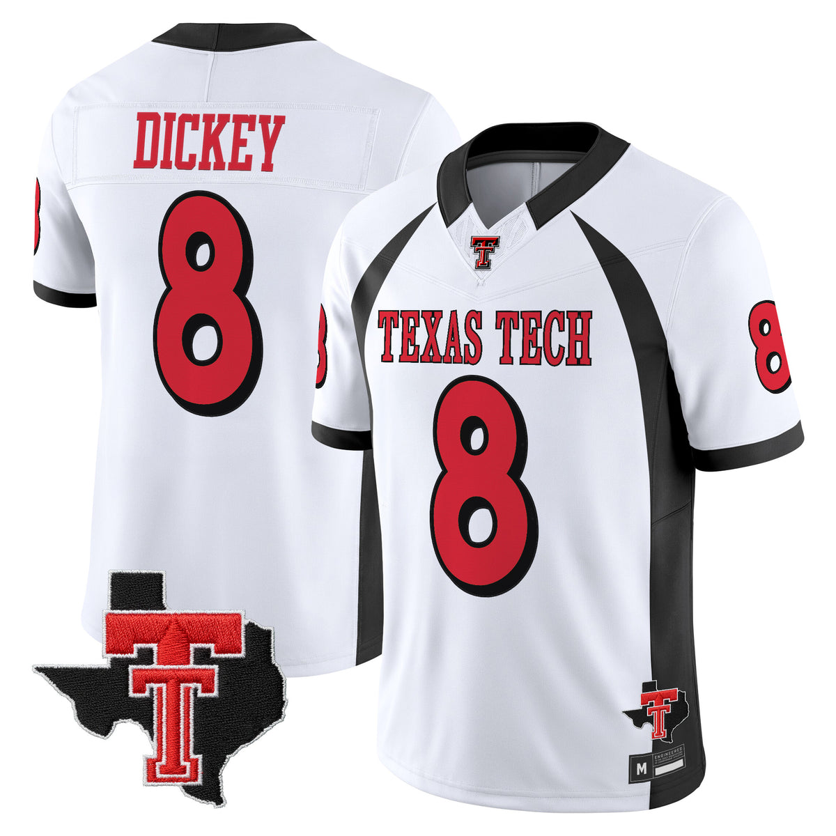 Men's Texas Tech Red Raiders Throwback Vapor Limited Jersey - Texas Patch - All Stitched