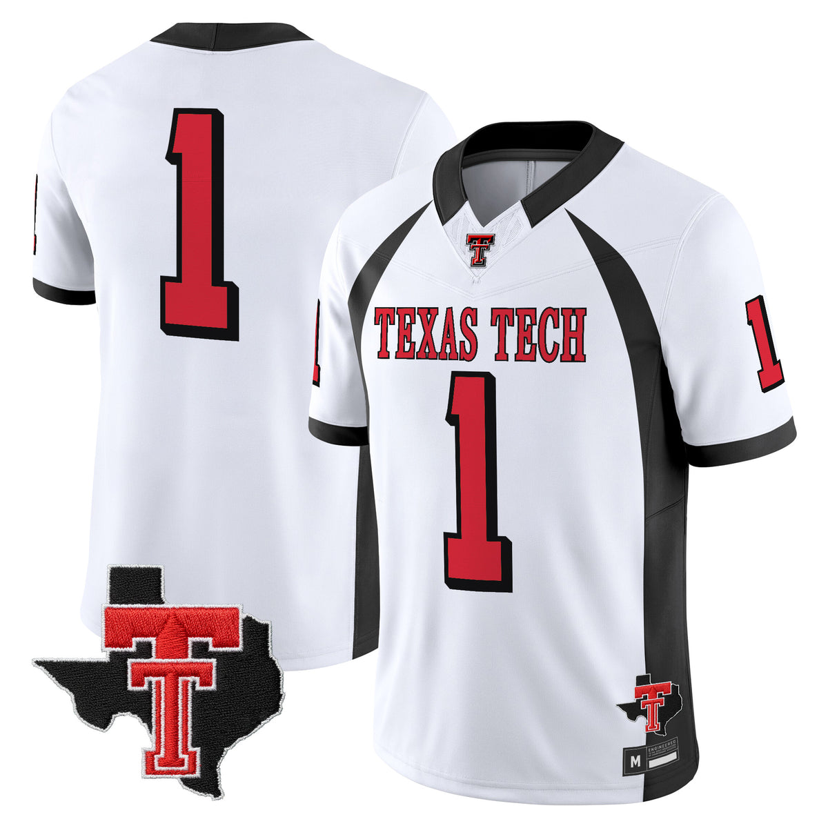 Men's Texas Tech Red Raiders Throwback Vapor Limited Jersey - Texas Patch - All Stitched