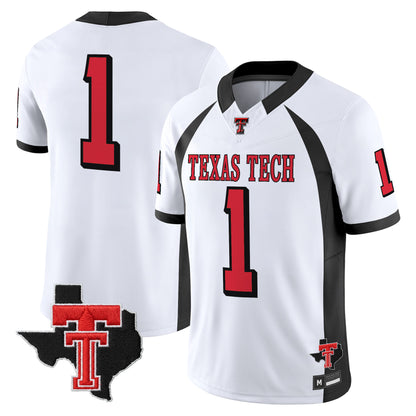 Men's Texas Tech Red Raiders Throwback Vapor Limited Jersey - Texas Patch - All Stitched