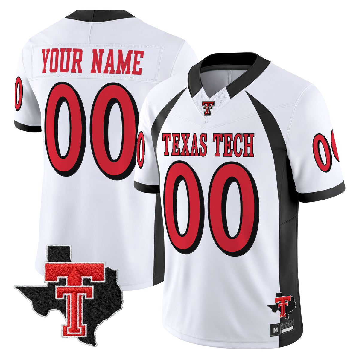 Texas Tech Red Raiders Throwback Vapor Limited Custom Jersey - Texas Patch - All Stitched