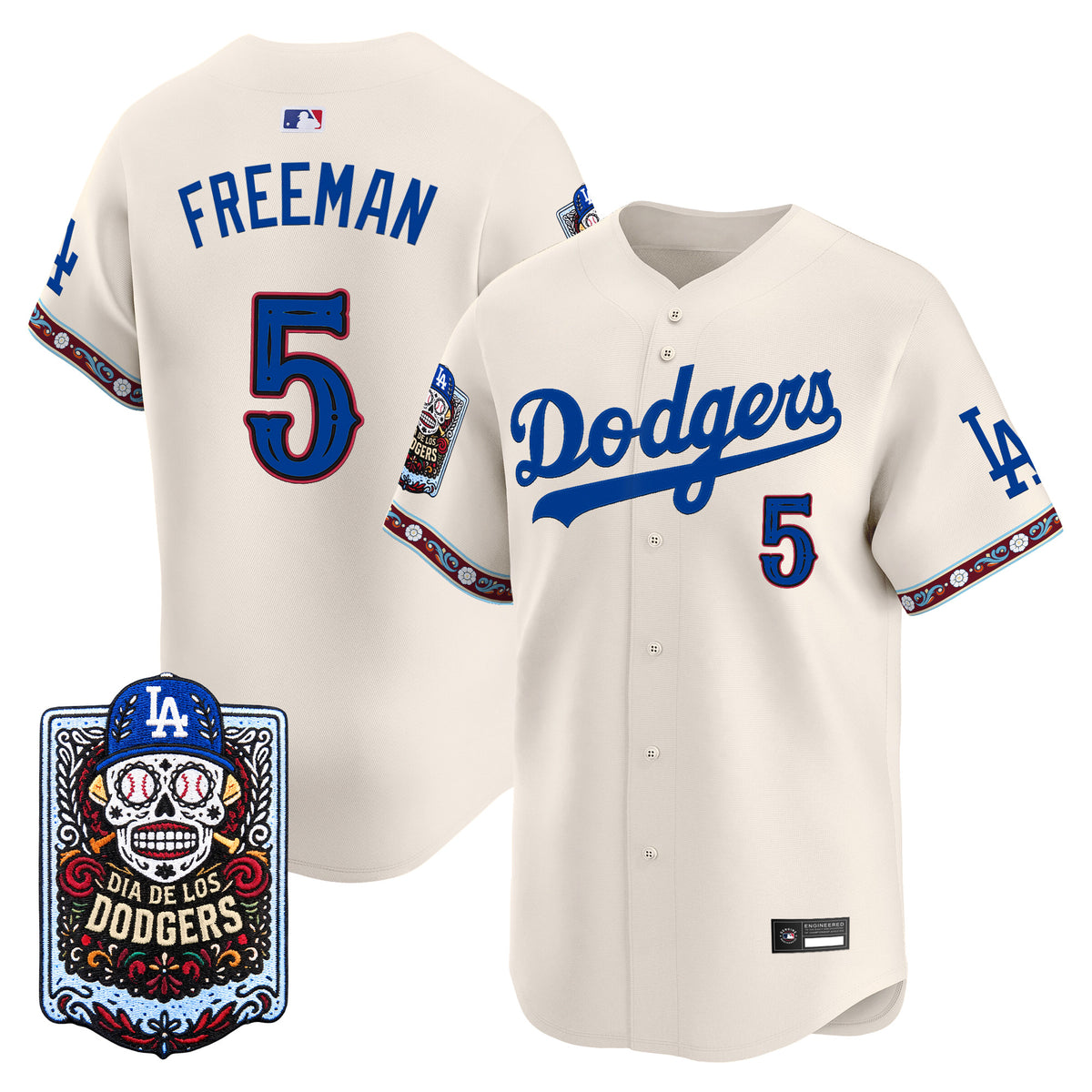 Men's Los Angeles Dodgers Día de los Muertos Vapor Premier Limited Jersey - Stitched