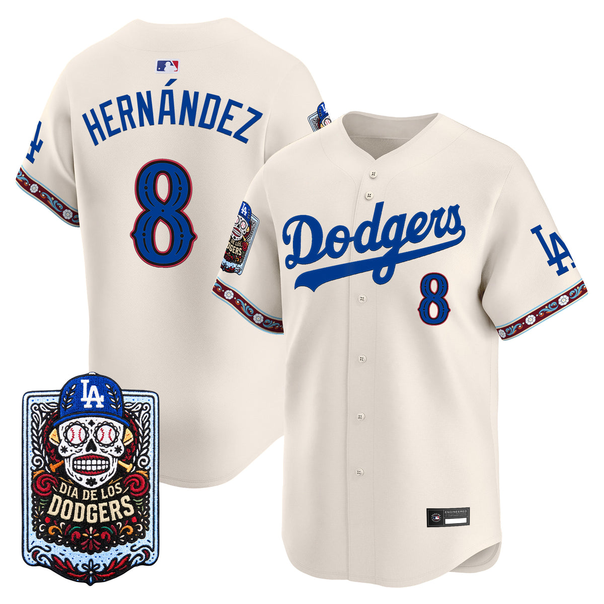 Men's Los Angeles Dodgers Día de los Muertos Vapor Premier Limited Jersey - Stitched