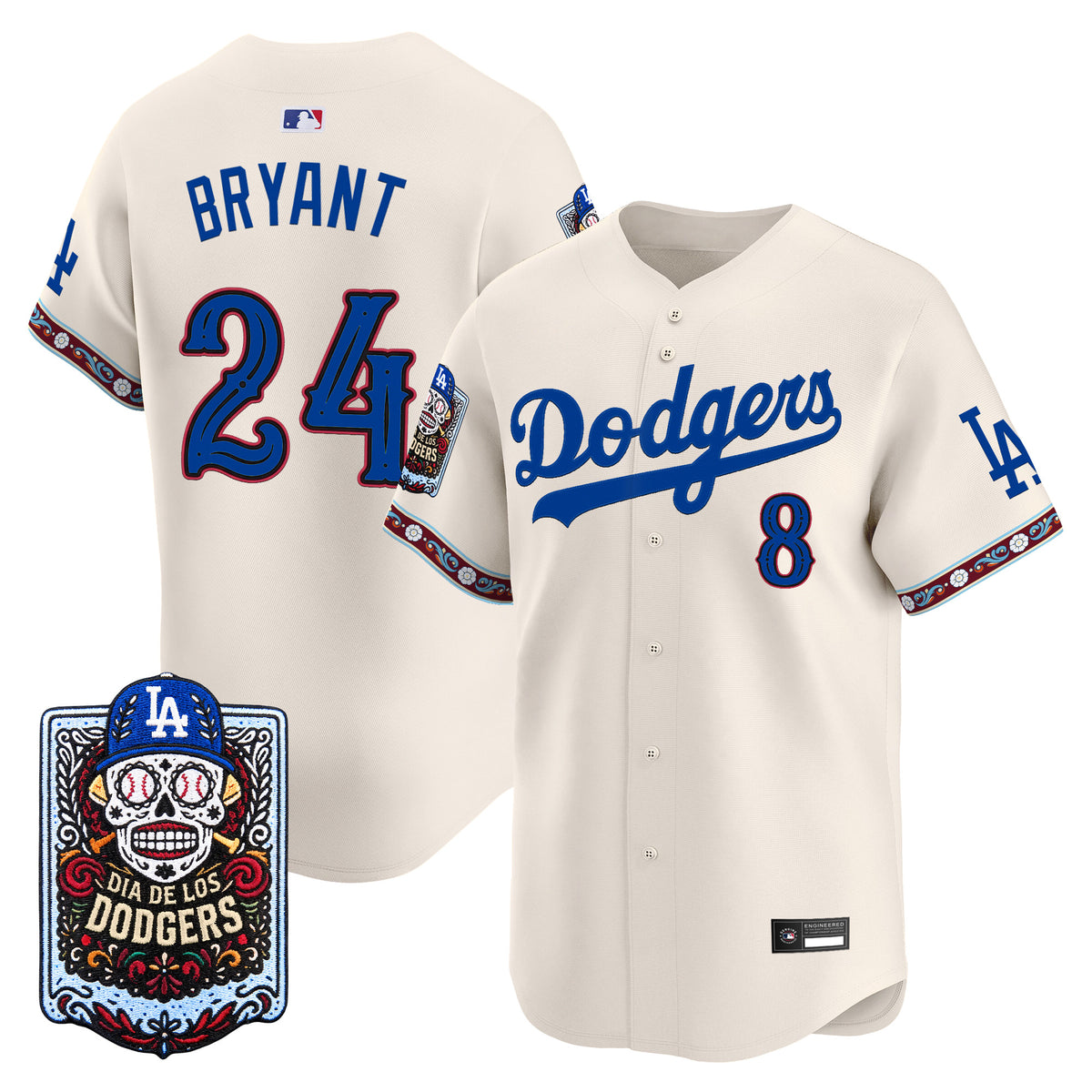 Men's Los Angeles Dodgers Día de los Muertos Vapor Premier Limited Jersey - Stitched