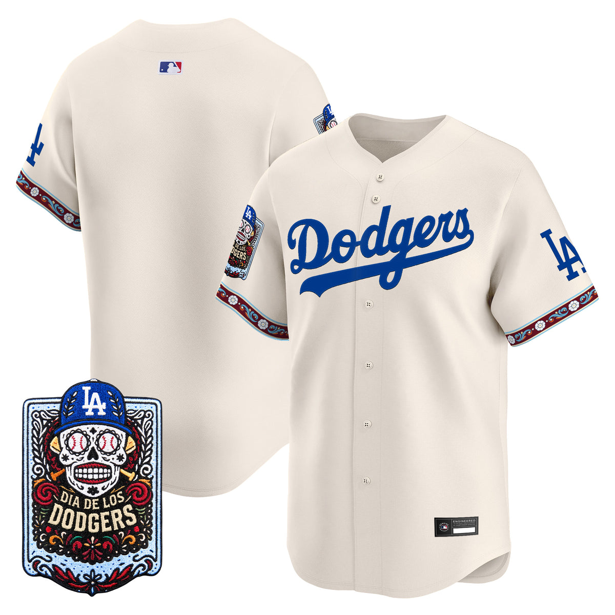 Men's Los Angeles Dodgers Día de los Muertos Vapor Premier Limited Jersey - Stitched