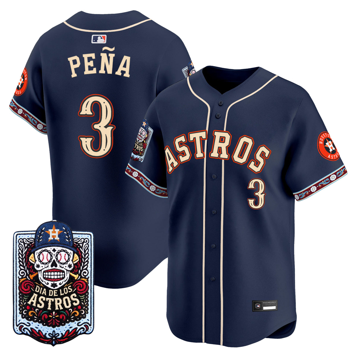 Men's Houston Astros Día de los Muertos Vapor Premier Limited Jersey - Stitched