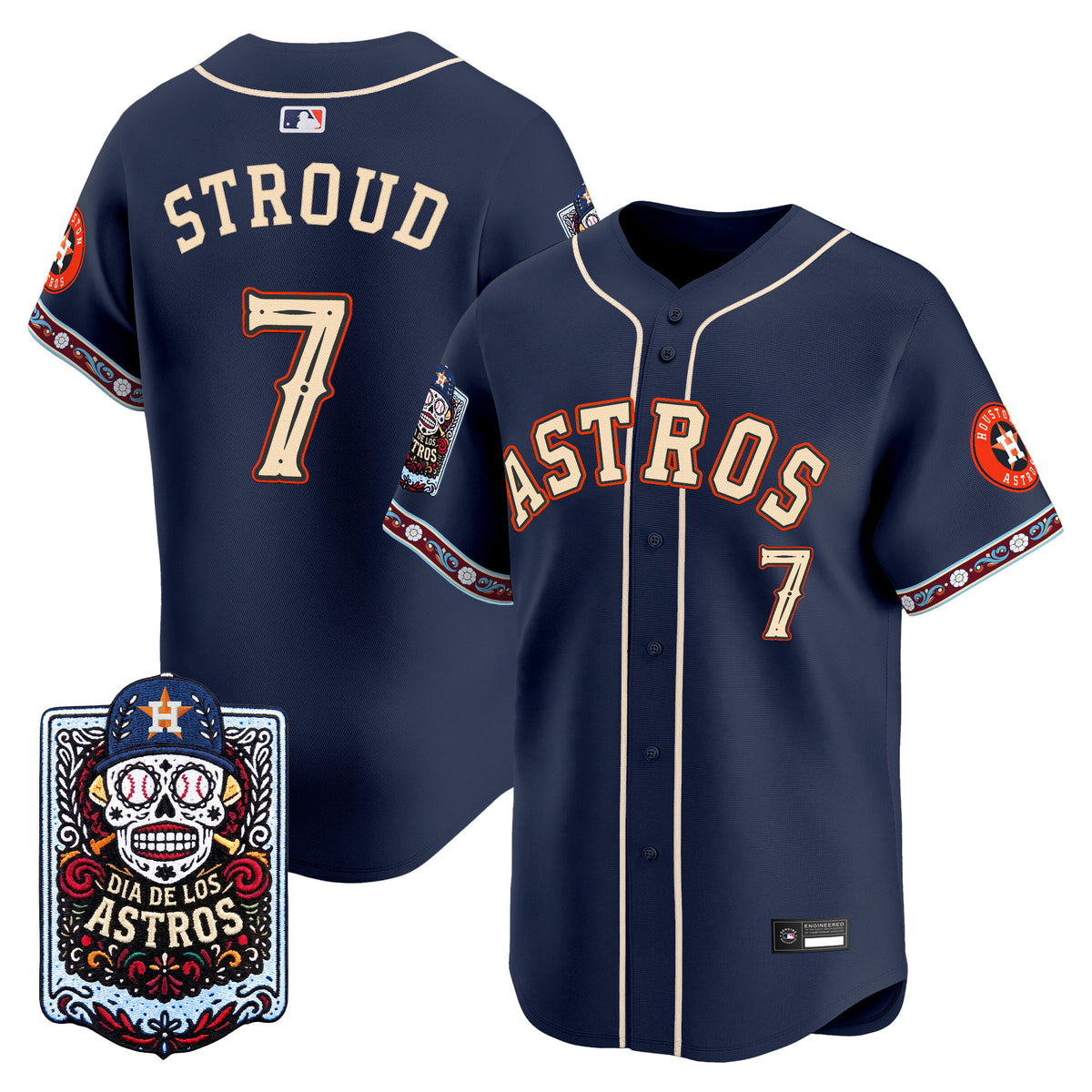 Men's Houston Astros Día de los Muertos Vapor Premier Limited Jersey - Stitched
