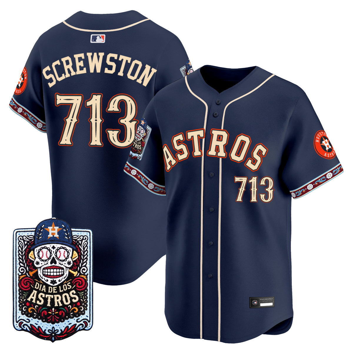 Men's Houston Astros Día de los Muertos Vapor Premier Limited Jersey - Stitched