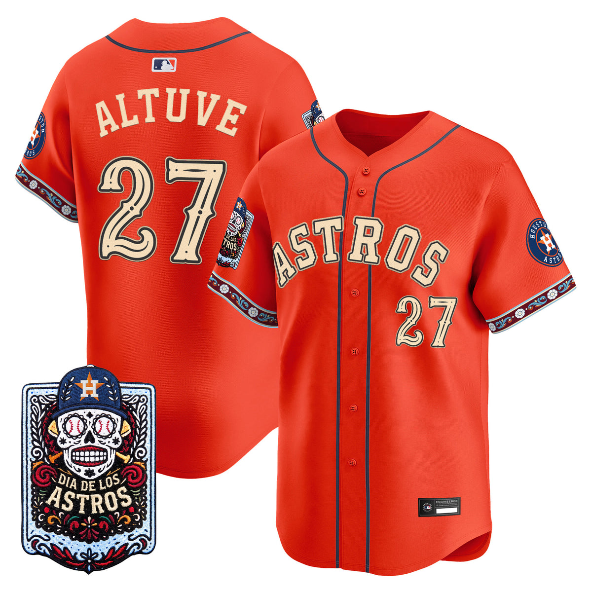 Men's Houston Astros Día de los Muertos Vapor Premier Limited Jersey - Stitched