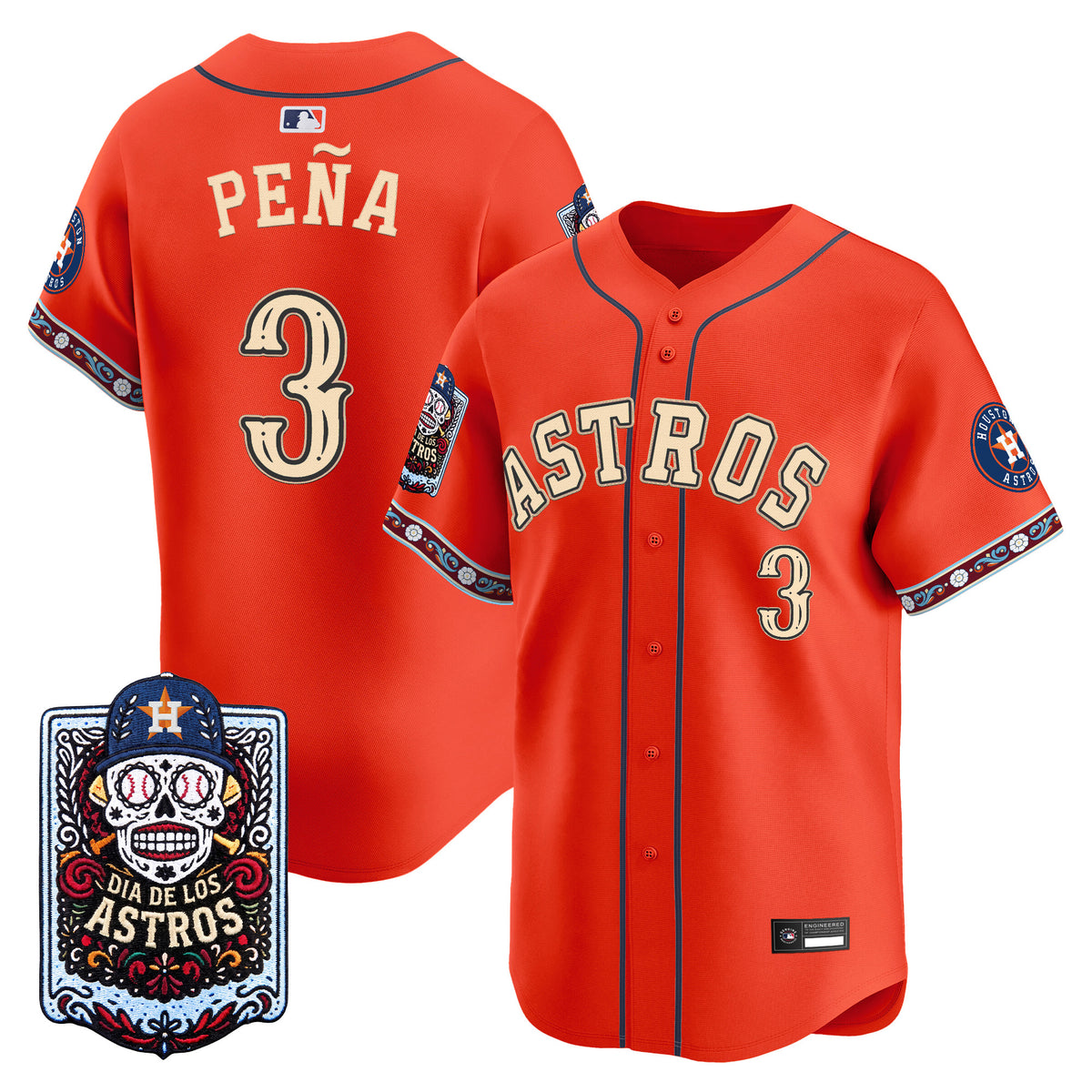 Men's Houston Astros Día de los Muertos Vapor Premier Limited Jersey - Stitched