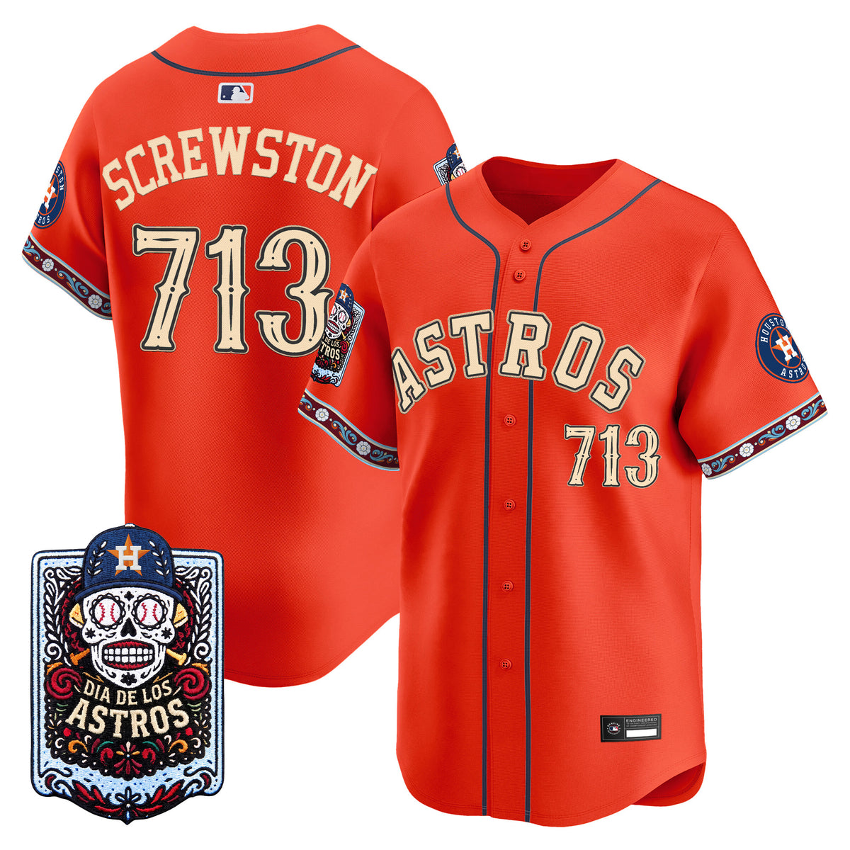 Men's Houston Astros Día de los Muertos Vapor Premier Limited Jersey - Stitched