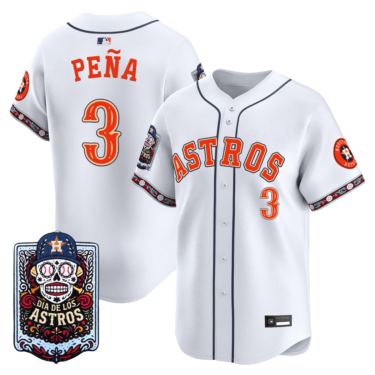 Men's Houston Astros Día de los Muertos Vapor Premier Limited Jersey - Stitched