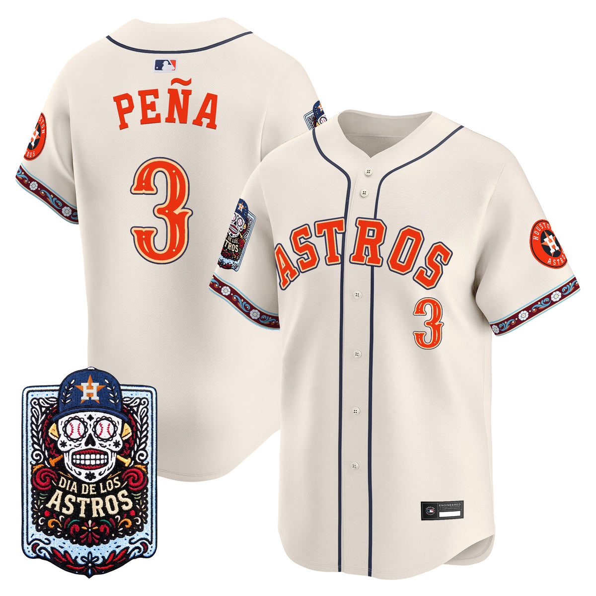 Men's Houston Astros Día de los Muertos Vapor Premier Limited Jersey - Stitched