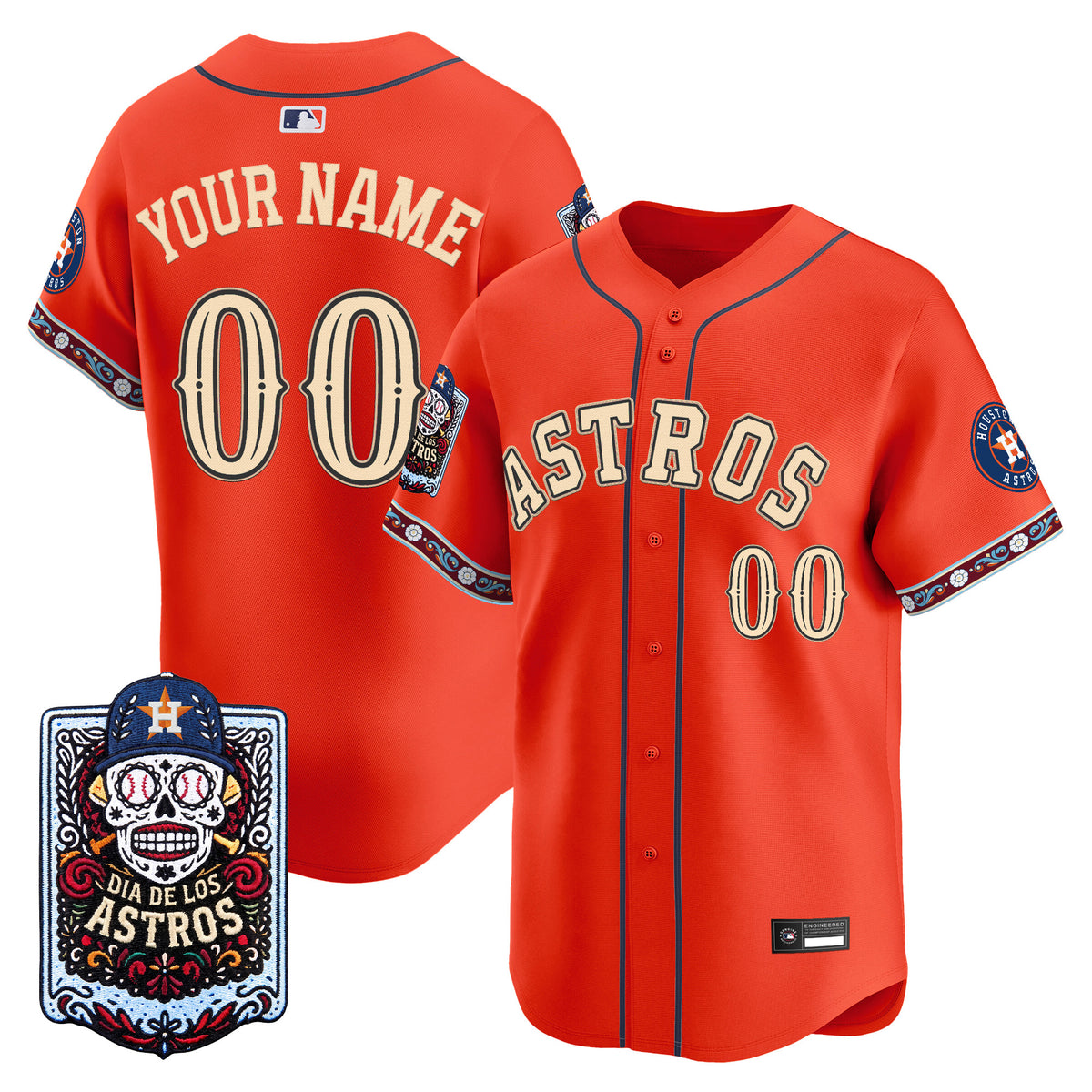 Houston Astros Día de los Muertos Vapor Premier Limited Custom Jersey - Stitched