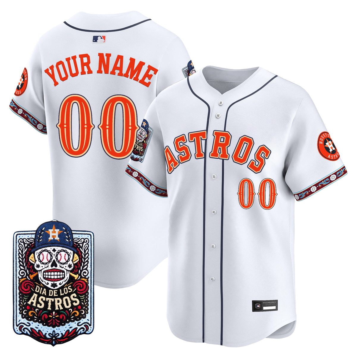 Houston Astros Día de los Muertos Vapor Premier Limited Custom Jersey - Stitched
