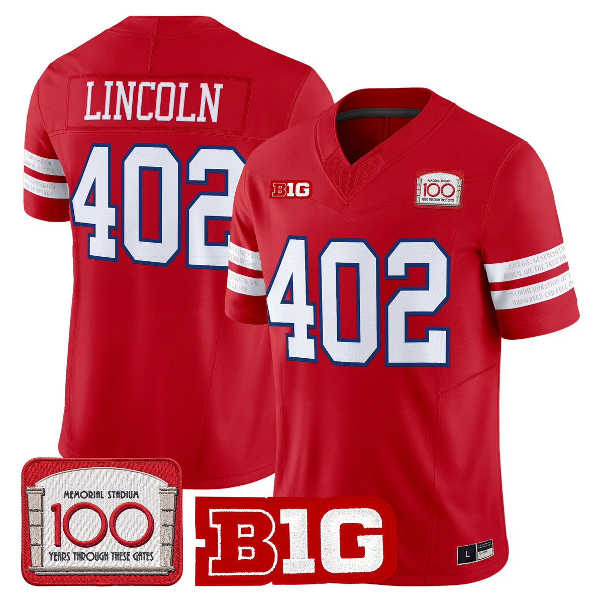 Nebraska Cornhuskers Memorial Stadium 100th Anniversary Vapor Limited Jersey - All Stitched