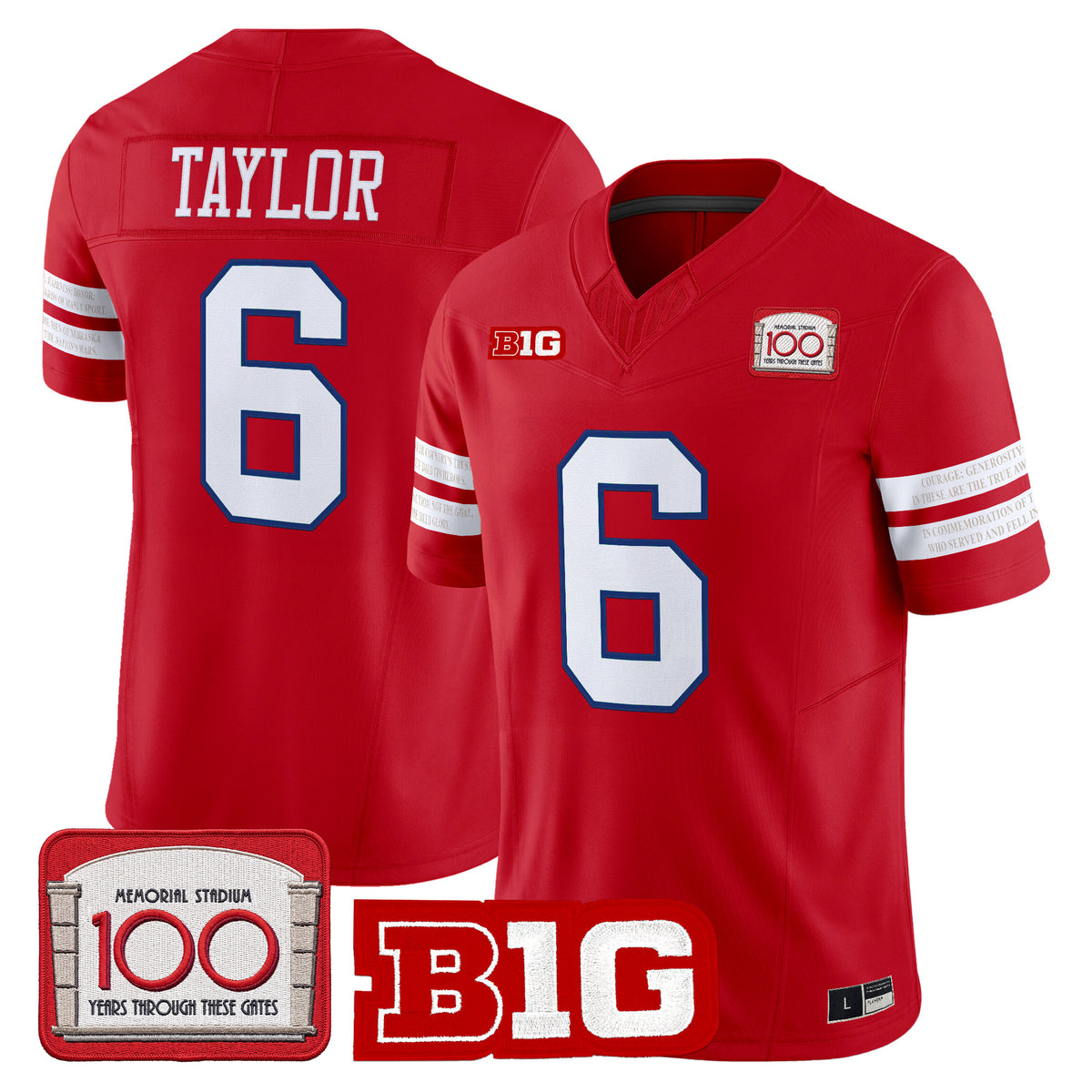 Nebraska Cornhuskers Memorial Stadium 100th Anniversary Vapor Limited Jersey - All Stitched