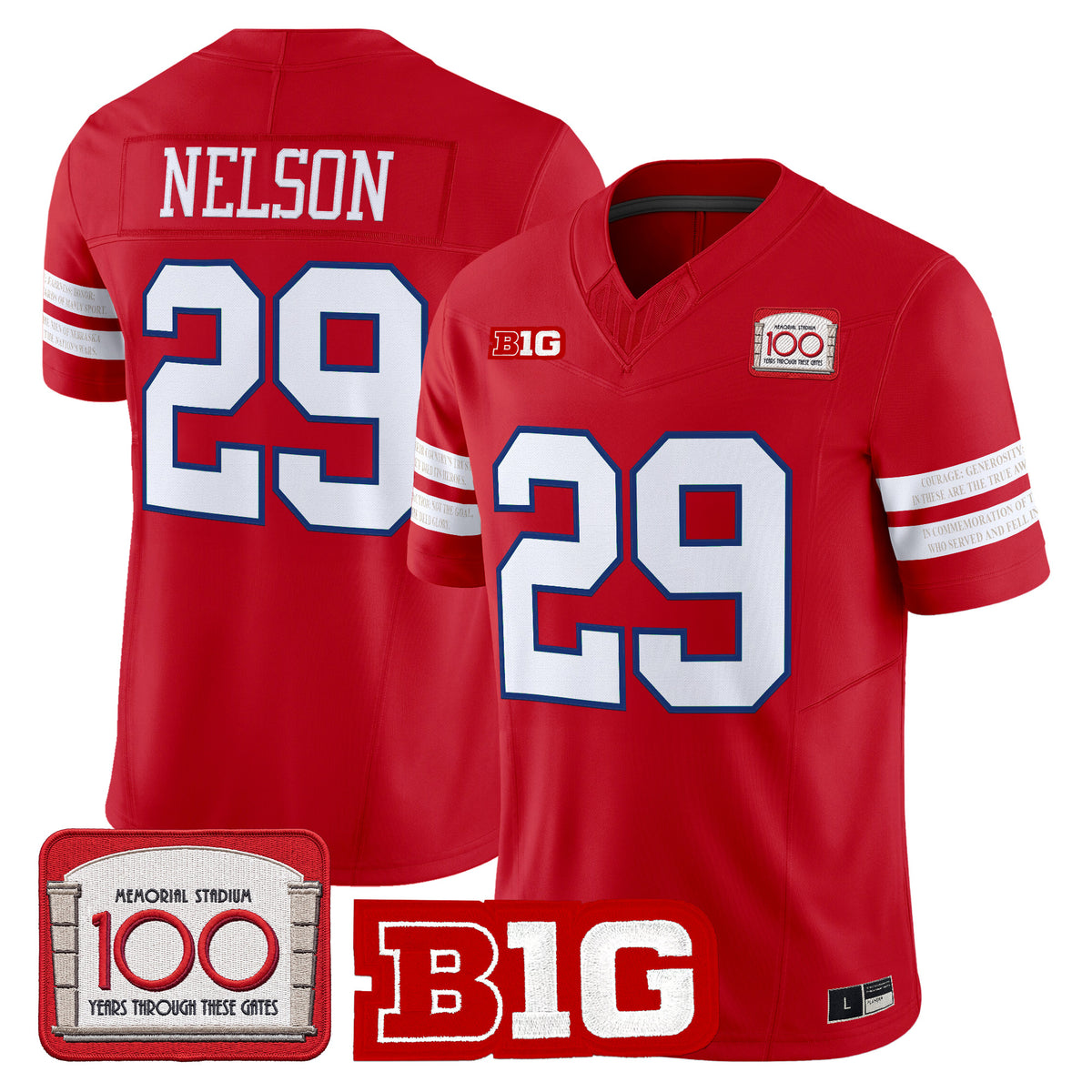 Nebraska Cornhuskers Memorial Stadium 100th Anniversary Vapor Limited Jersey - All Stitched