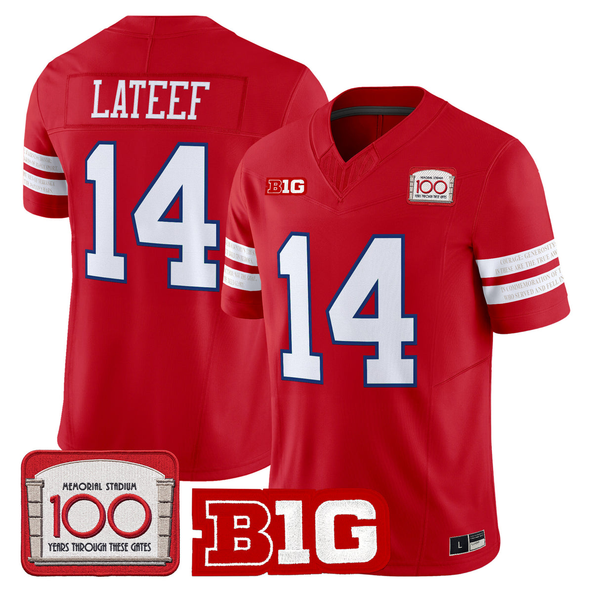 Nebraska Cornhuskers Memorial Stadium 100th Anniversary Vapor Limited Jersey - All Stitched