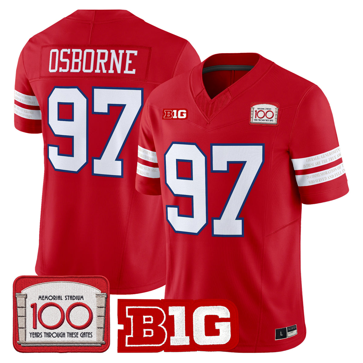 Nebraska Cornhuskers Memorial Stadium 100th Anniversary Vapor Limited Jersey - All Stitched