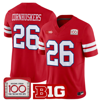 Nebraska Cornhuskers Memorial Stadium 100th Anniversary Vapor Limited Jersey - All Stitched