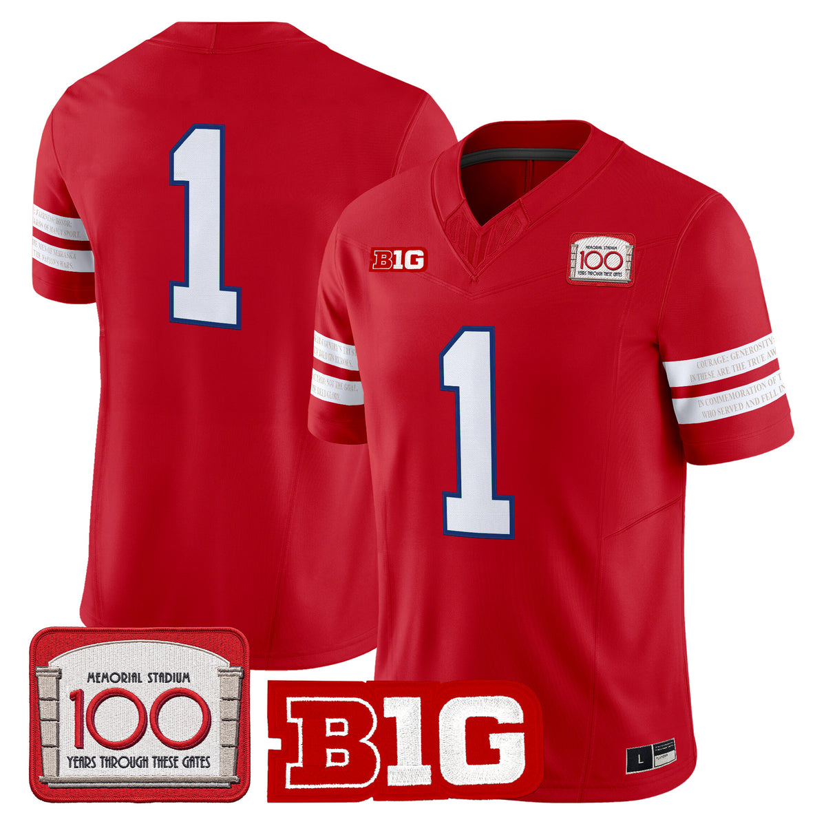 Nebraska Cornhuskers Memorial Stadium 100th Anniversary Vapor Limited Jersey - All Stitched