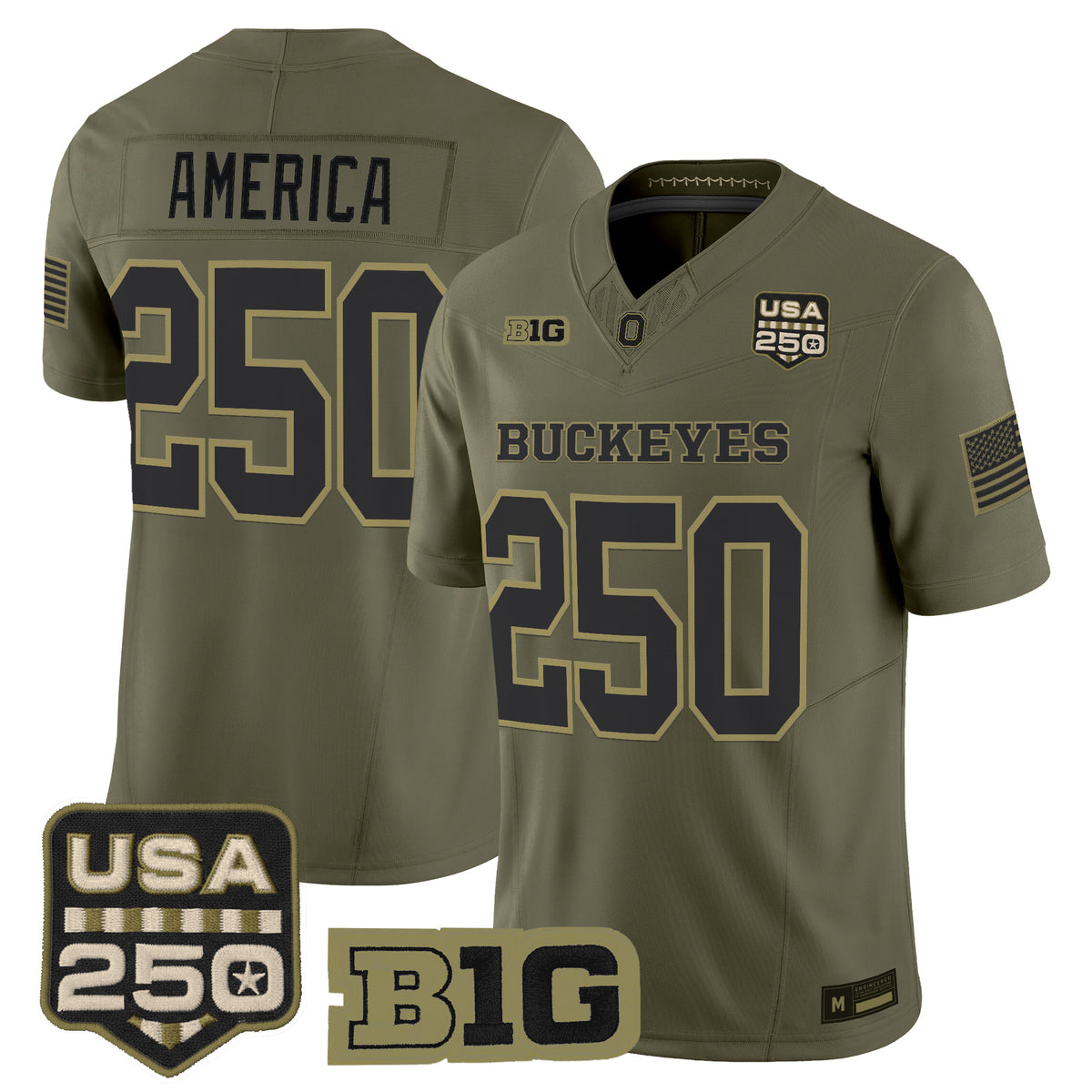 Men's Ohio State Buckeyes 2026 Salute to Service Vapor Limited Jersey - Stitched
