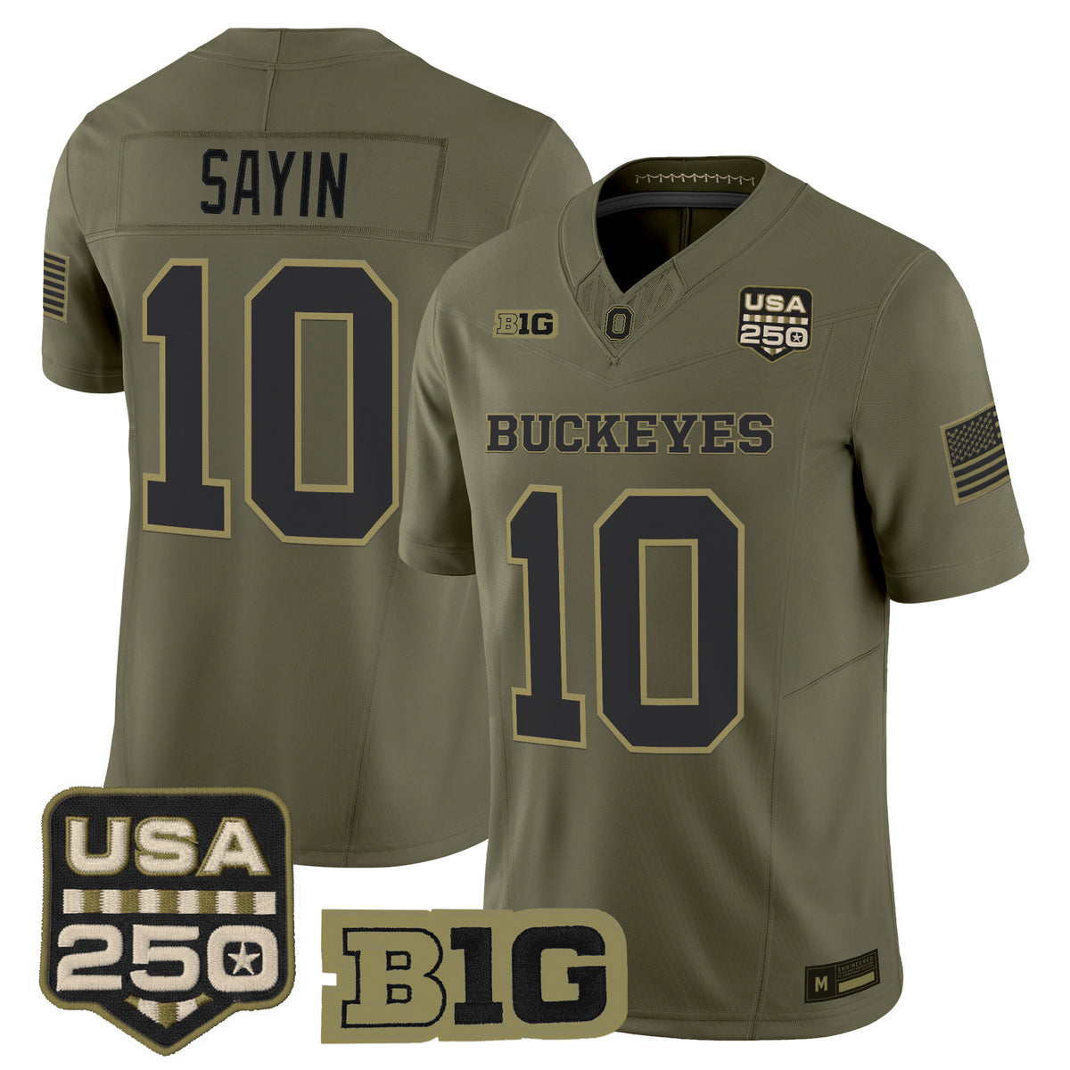 Men's Ohio State Buckeyes 2026 Salute to Service Vapor Limited Jersey - Stitched