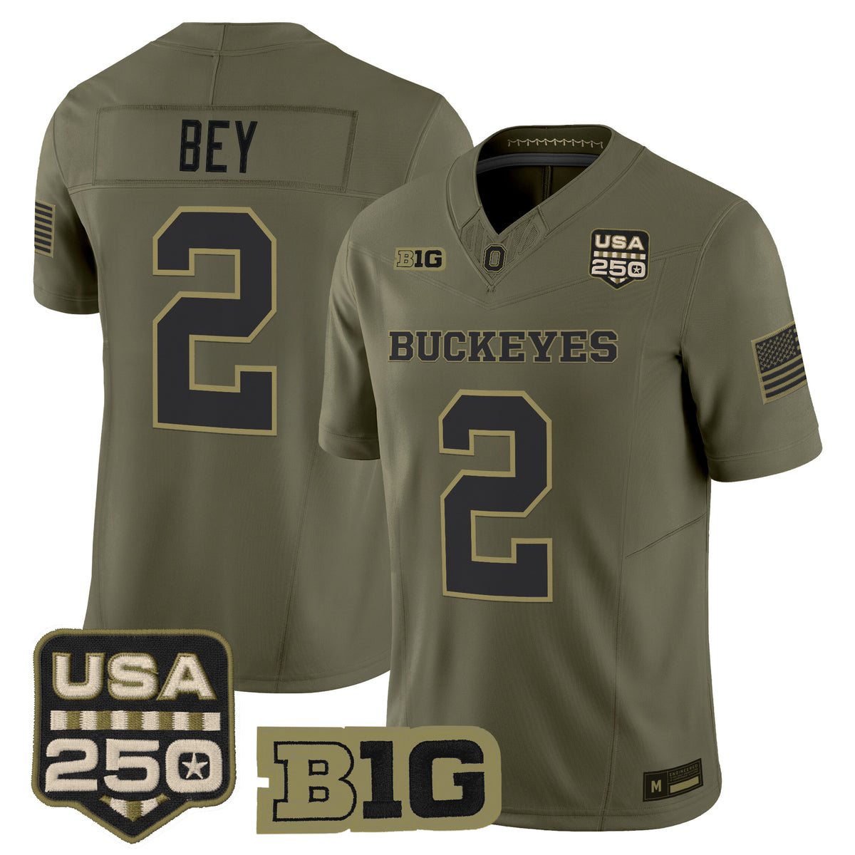Men's Ohio State Buckeyes 2026 Salute to Service Vapor Limited Jersey - Stitched