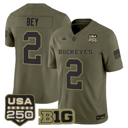 Men's Ohio State Buckeyes 2026 Salute to Service Vapor Limited Jersey - Stitched