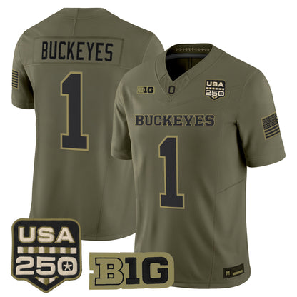 Men's Ohio State Buckeyes 2026 Salute to Service Vapor Limited Jersey - Stitched