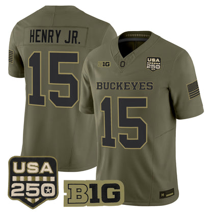 Men's Ohio State Buckeyes 2026 Salute to Service Vapor Limited Jersey - Stitched
