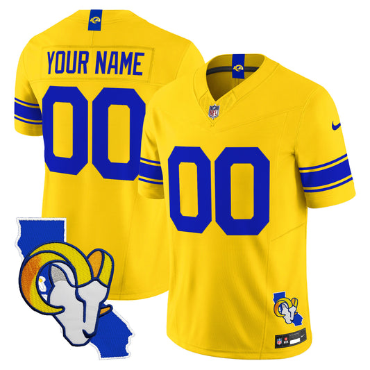 Los Angeles Rams 2026 Alternate Vapor Limited Custom Jersey - California Map - All Stitched