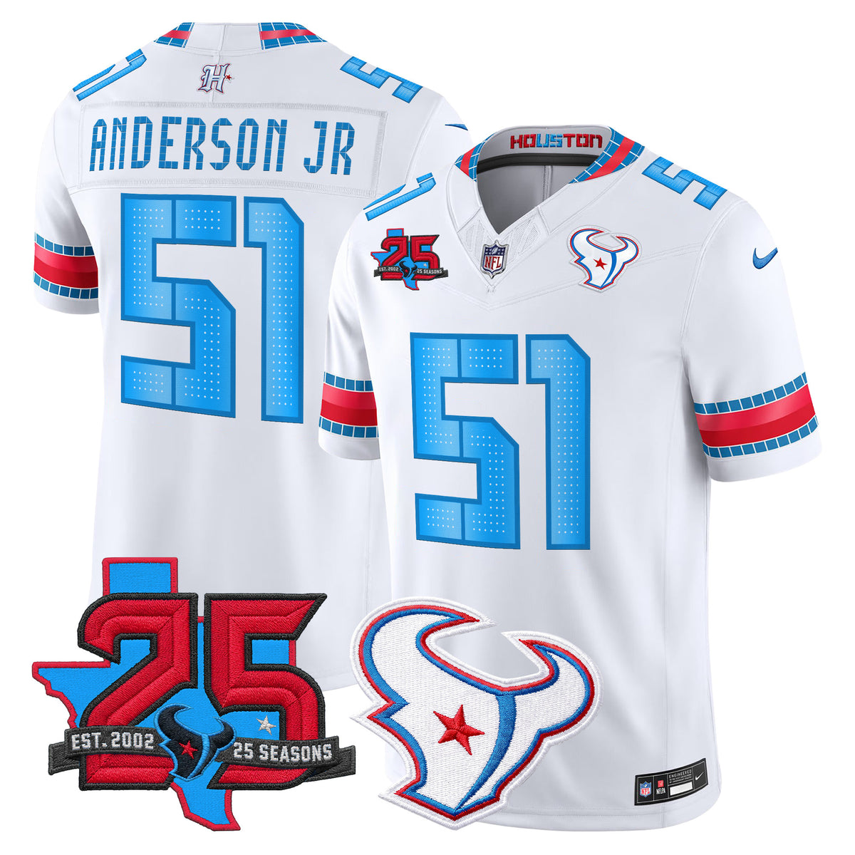 Men's Houston Texans 2026 "Rivalries" Vapor Limited Jersey - 25th Year Anniversary Patch - All Stitched