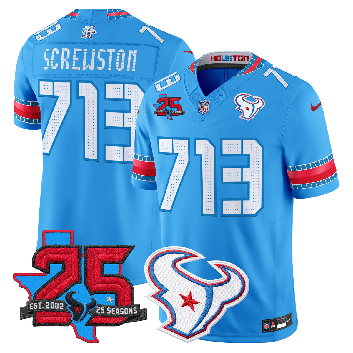 Men's Houston Texans 2026 "Rivalries" Vapor Limited Jersey - 25th Year Anniversary Patch - All Stitched