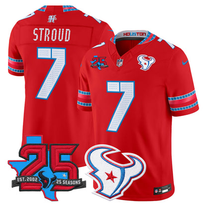 Men's Houston Texans 2026 "Rivalries" Vapor Limited Jersey - 25th Year Anniversary Patch - All Stitched